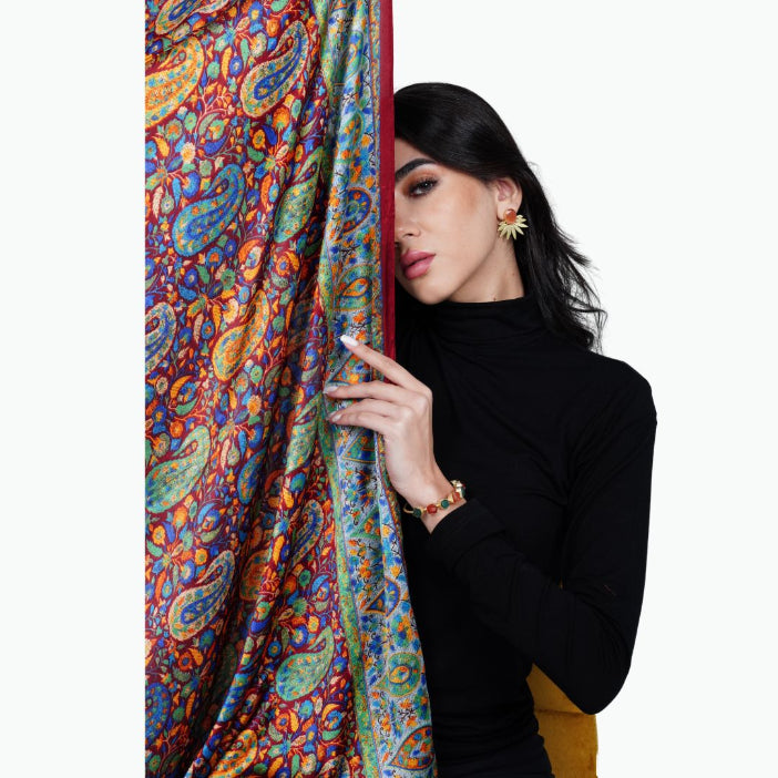 Kashmir - Silky Blue Shawl