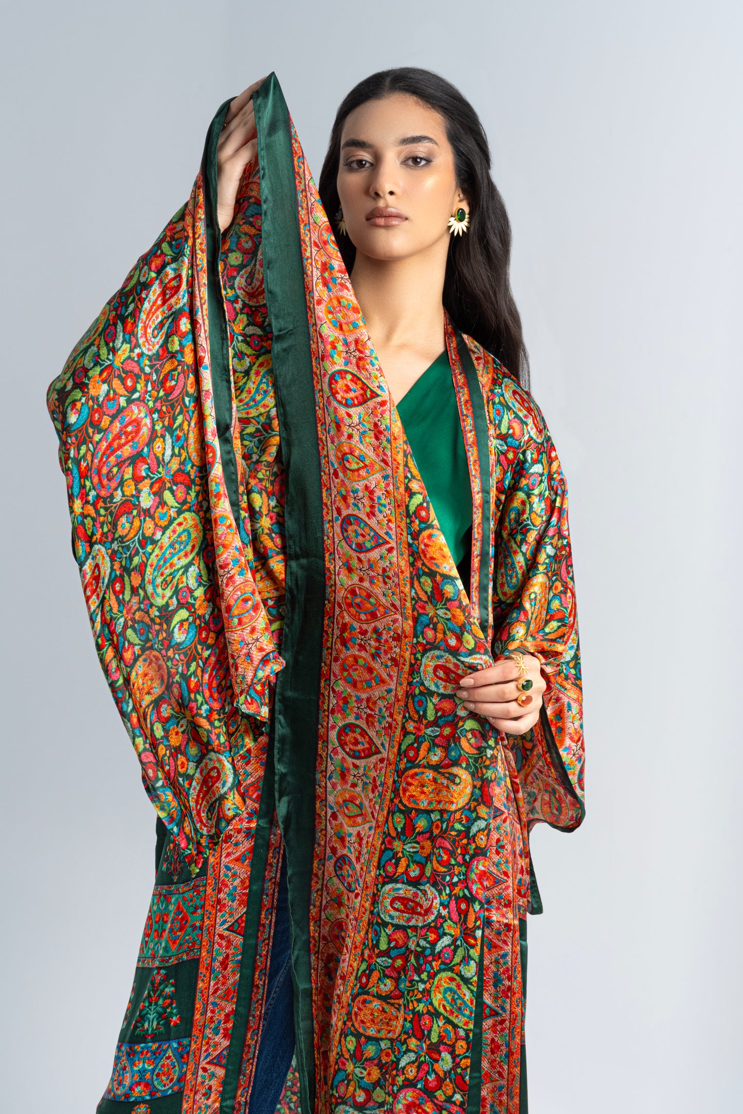 Kashmir - Silky Green Shawl
