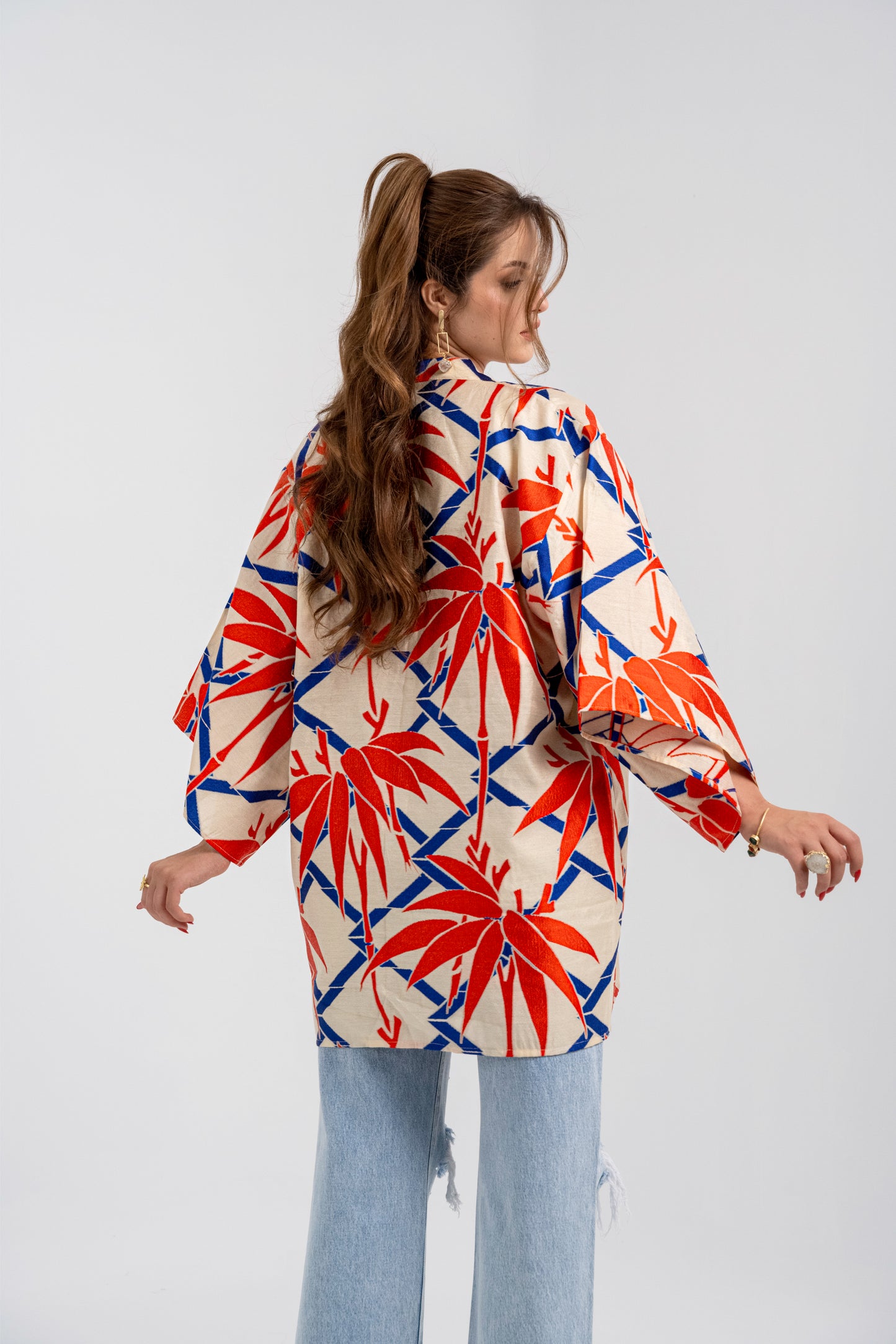 Orange Bloom - Short Jacquard Cardigan