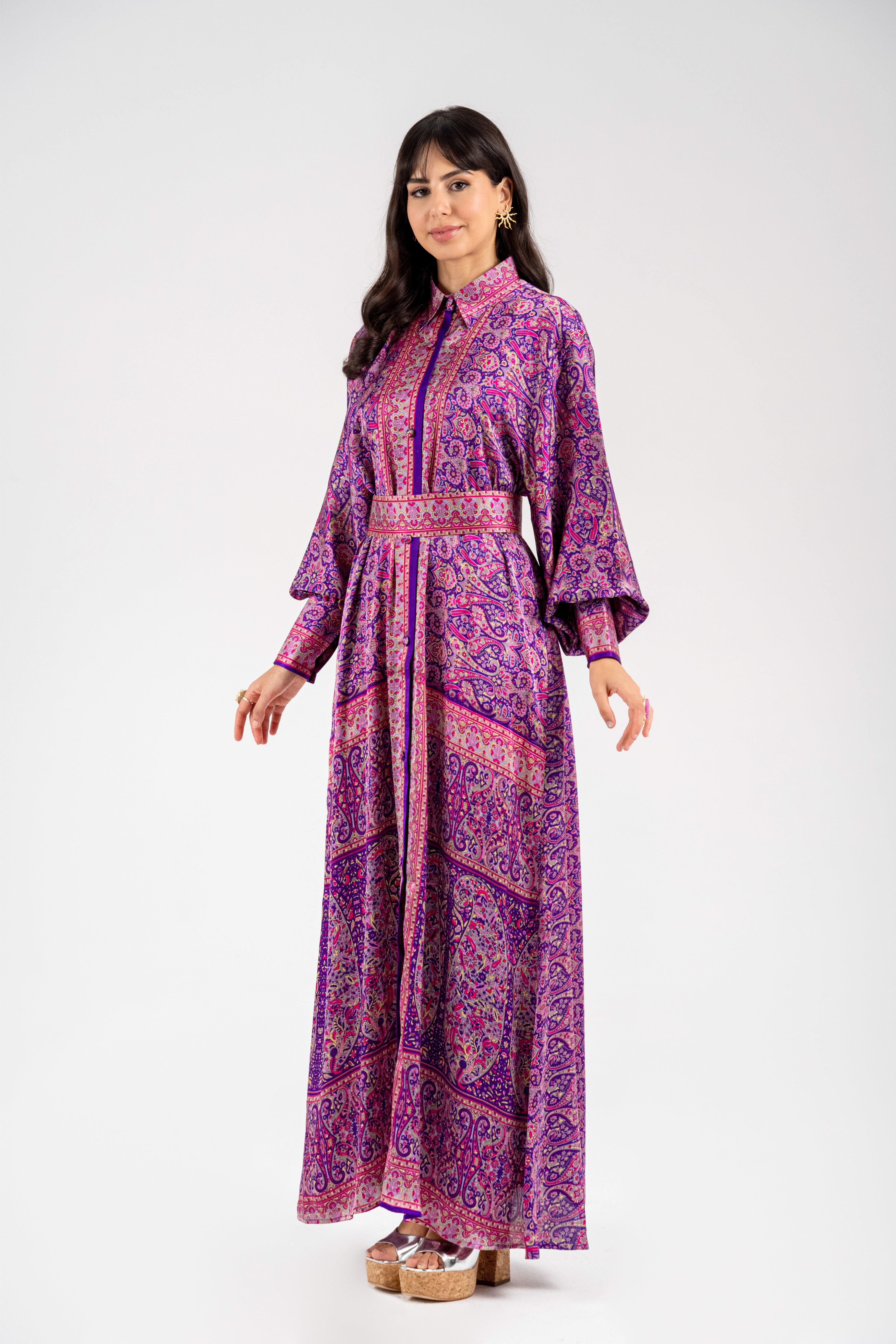 modest purple dress Grecian Modest Lavender Floral Prom Formal Evening Dress Size 12 / Other