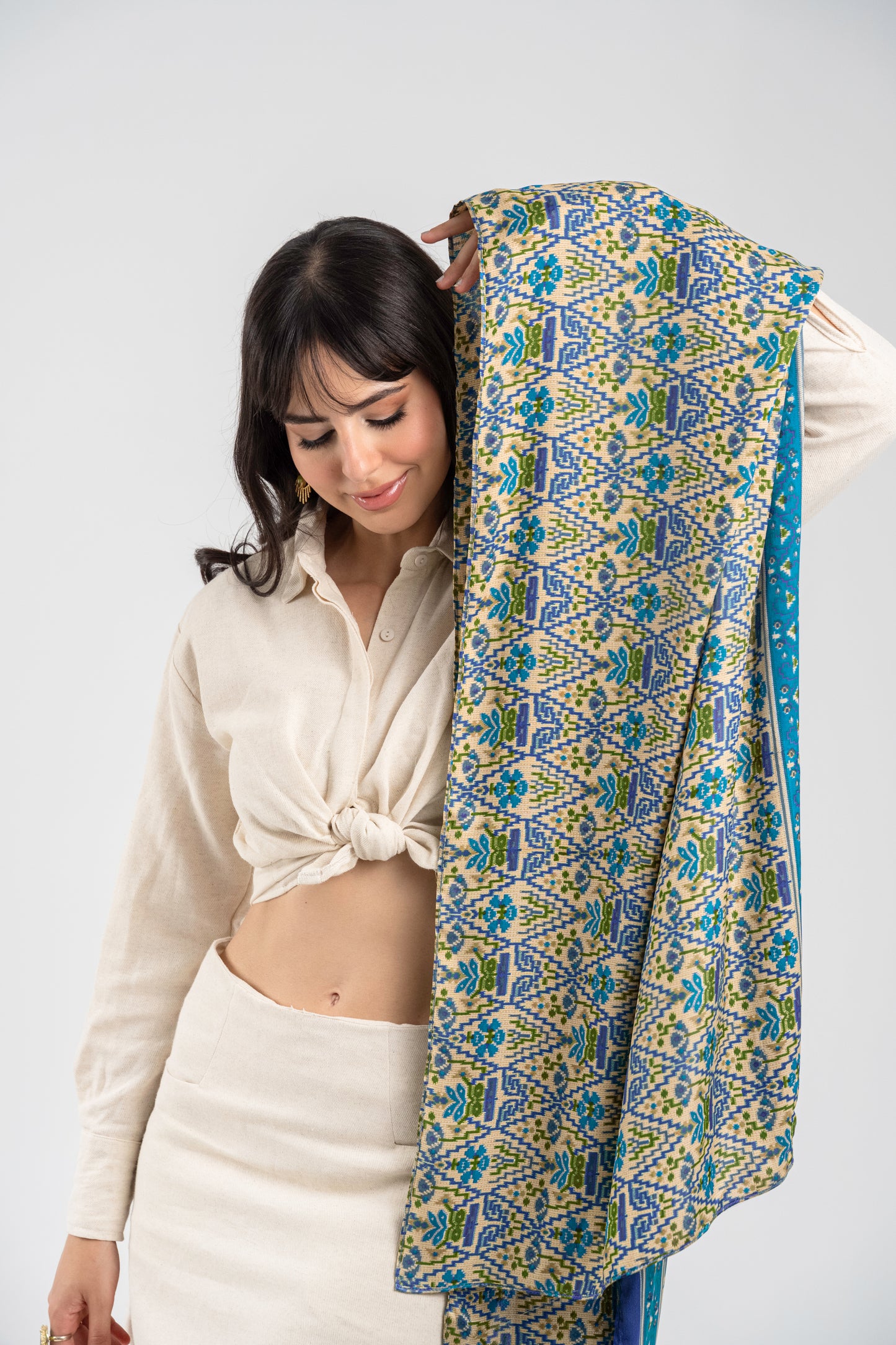 Taraz - Silky Blue Shawl