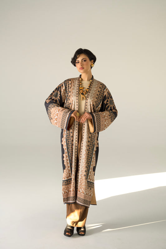 Medina - Long Silky Black Kimono