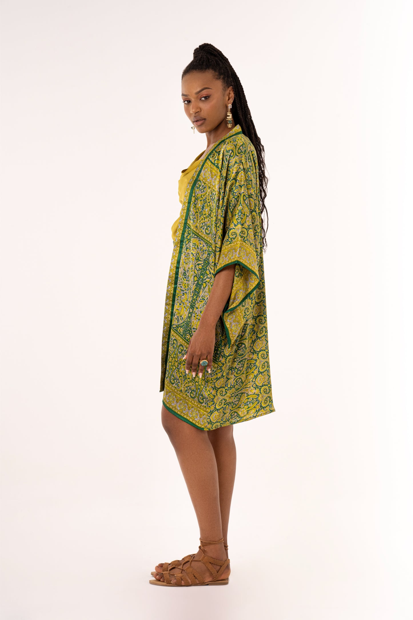 Samarkand - Short Silky Green Kimono