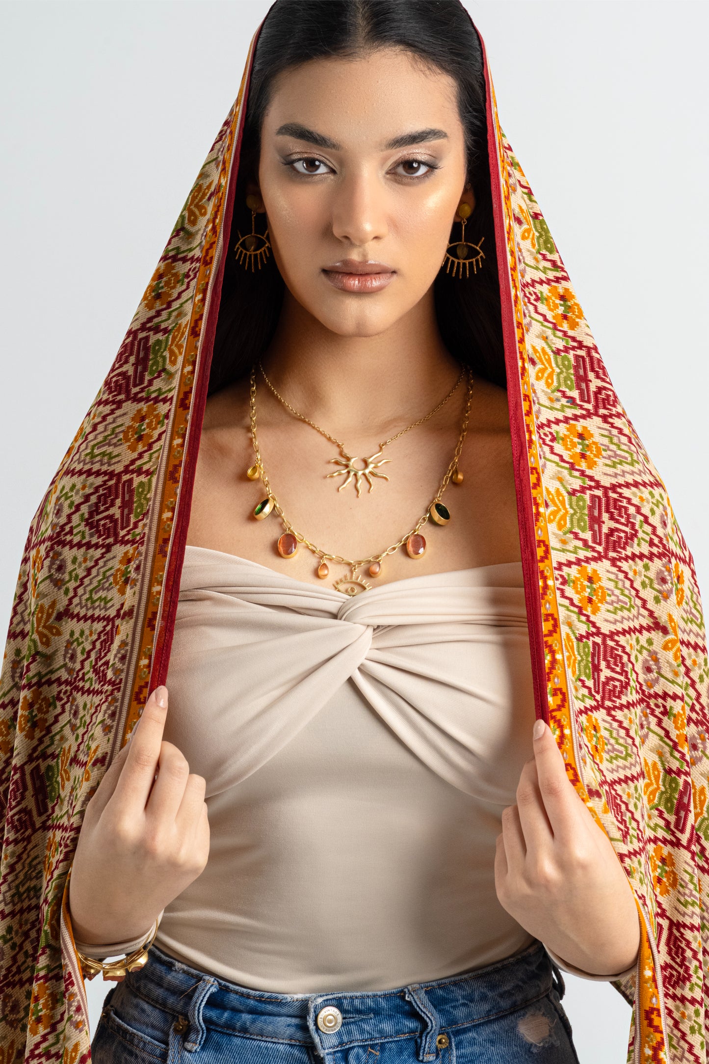 Taraz - Silky Orange Shawl