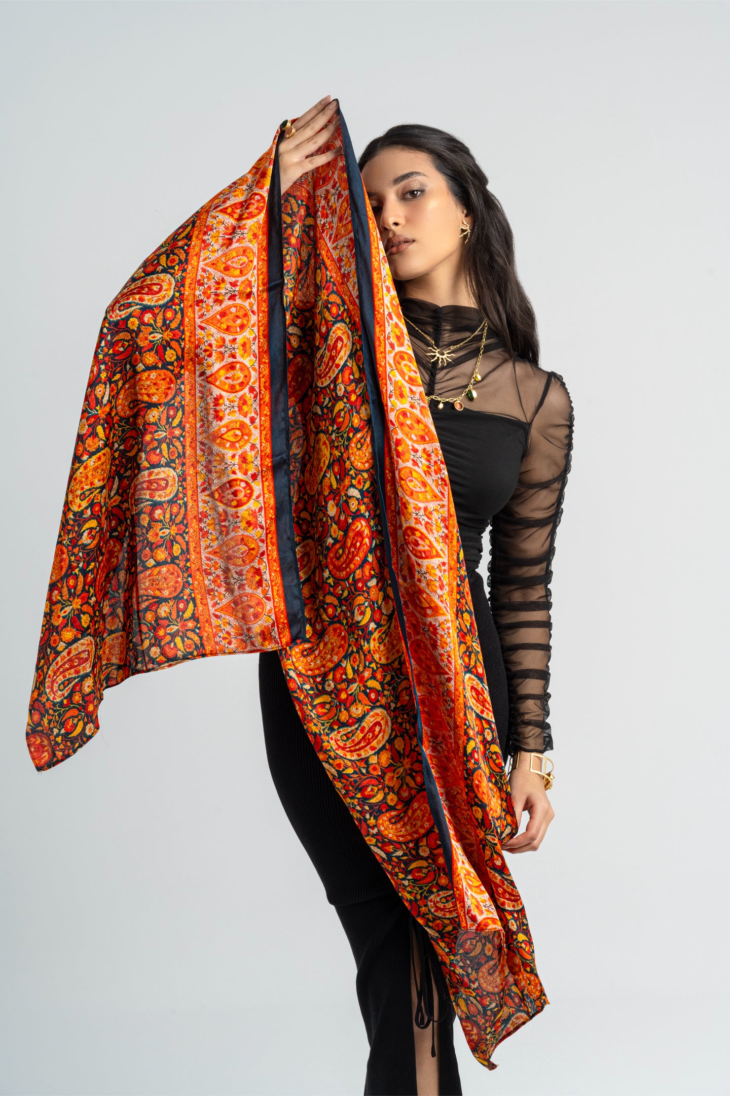 Kashmir - Silky Red Shawl