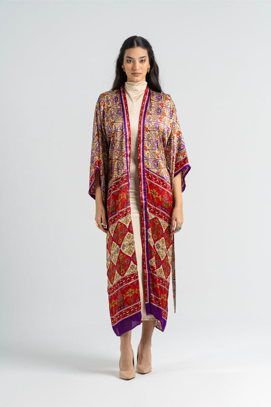 Taraz - Long Silky Purple Kimono