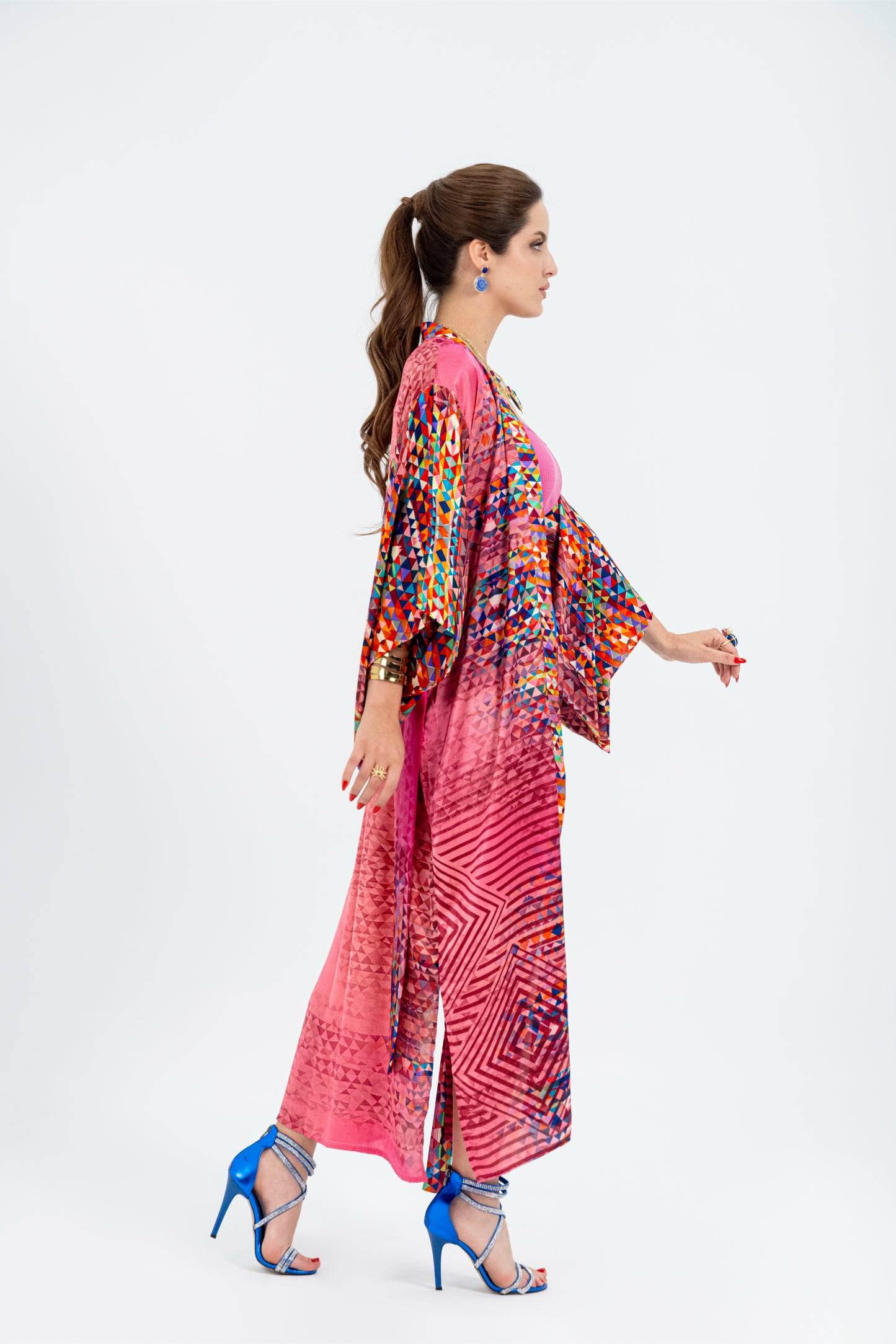 Barcelona - Long Silky Pink Kimono