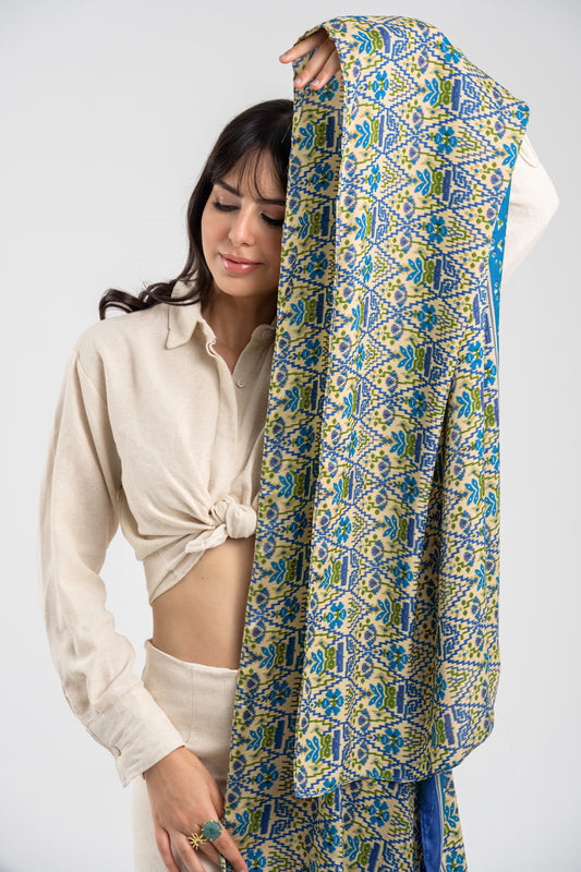 Taraz - Silky Blue Shawl