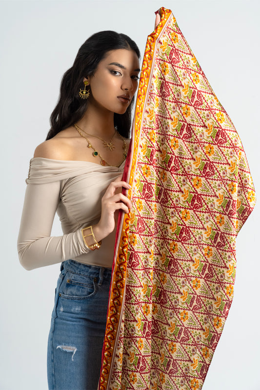 Taraz - Silky Orange Shawl